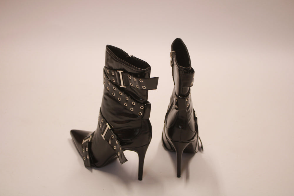 Multi Buckle Straps Stiletto Boot