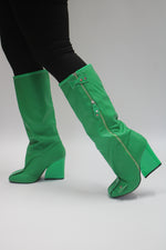 Senna Knee High Chunky Boot (Green)