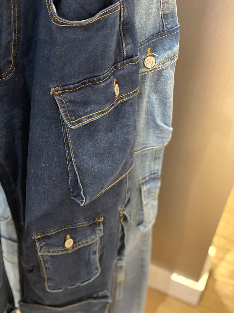 Cargo Denim Jeans (Light wash)