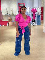 Cargo Denim Jeans (Light wash)