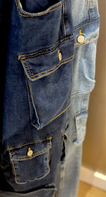Cargo Denim Jeans (Dark wash)