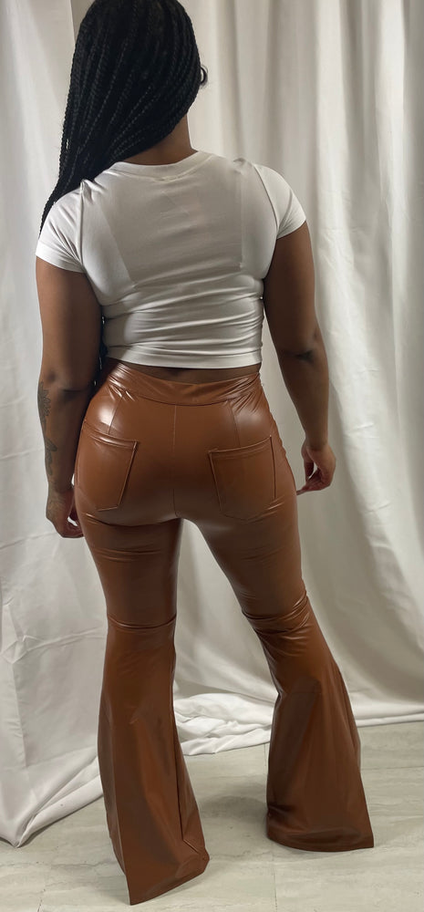 Faux Leather Wide Legs