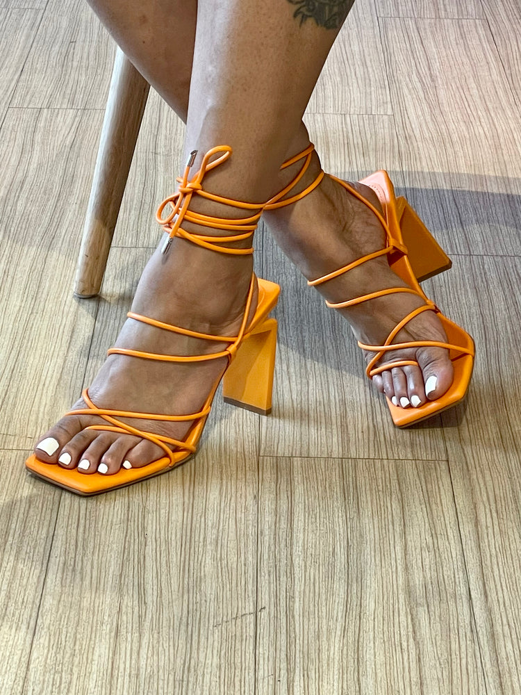Laced Orange Heels