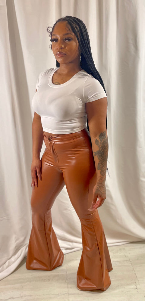 Faux Leather Wide Legs